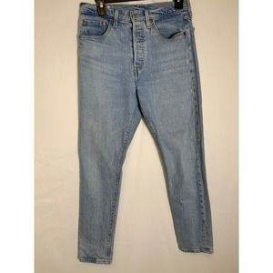 Levi's 501 S Skinny Blue Jeans Sz 28 Waist